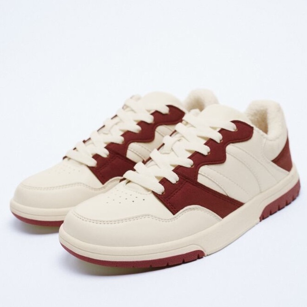 ZARA ATHLETIC SNEAKERS RED WHITE BRAND NEW WITH TAGS US 6.5 / EUR 37
